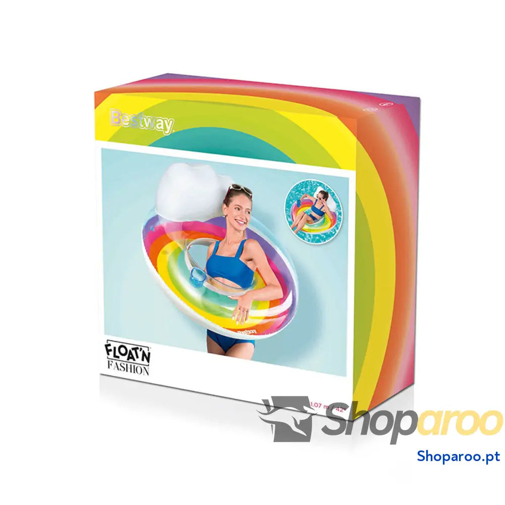 Bestway Roda Insuflável Arco Íris D107 cm + 12 Anos Praia e Piscina 43647