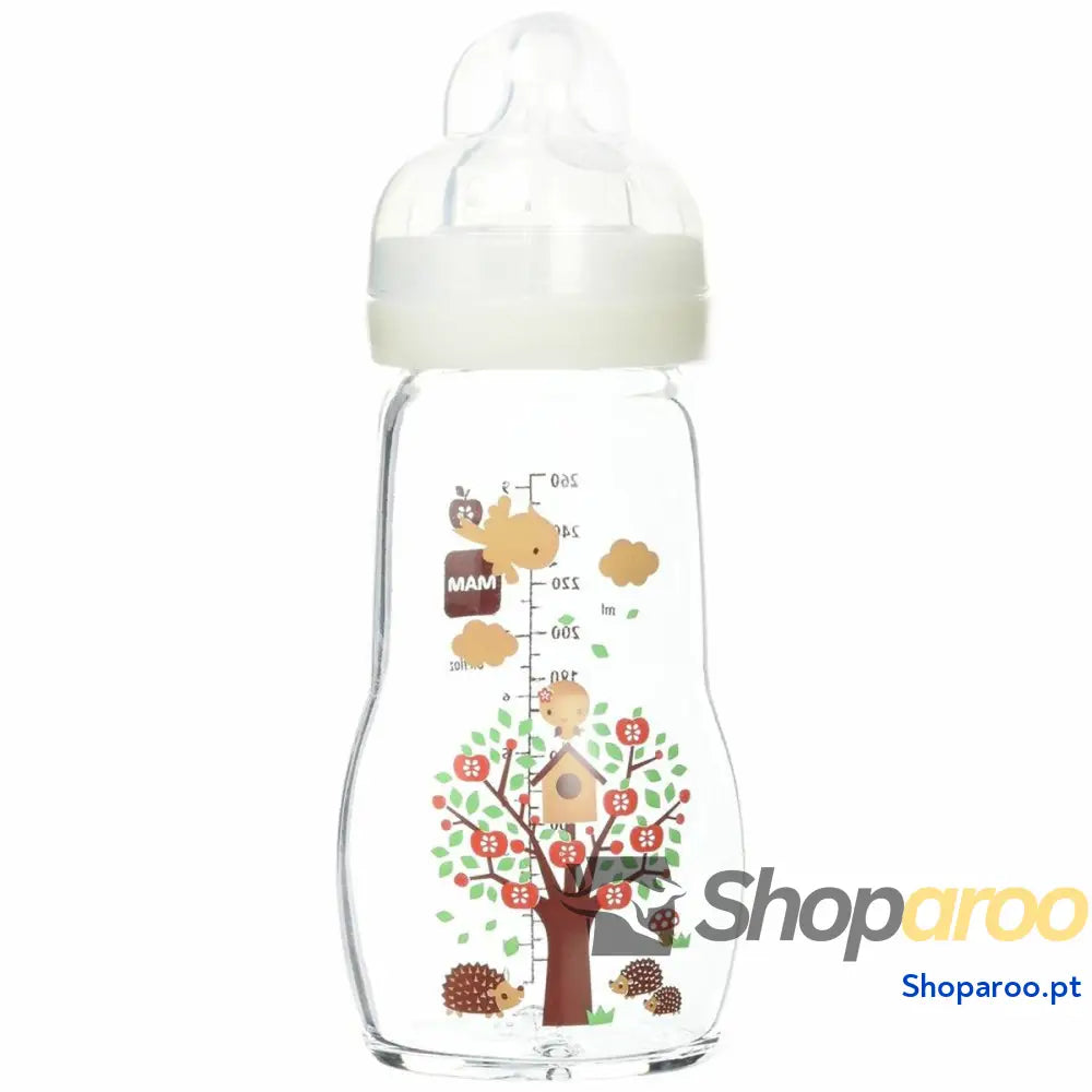 Biberão MAM Cristal Bege (260 ml)