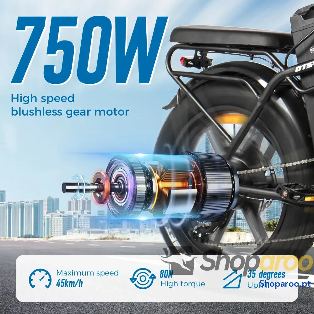 Bicicleta Elétrica ChamRider DTS425 Dobrável para Estafetas Europeus