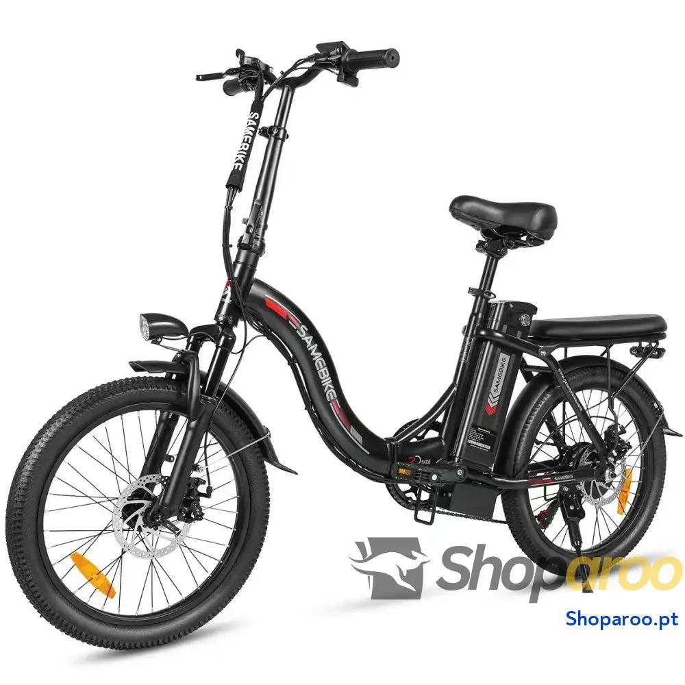 Bicicleta elétrica dobrável CY20 com motor 350W e bateria removível