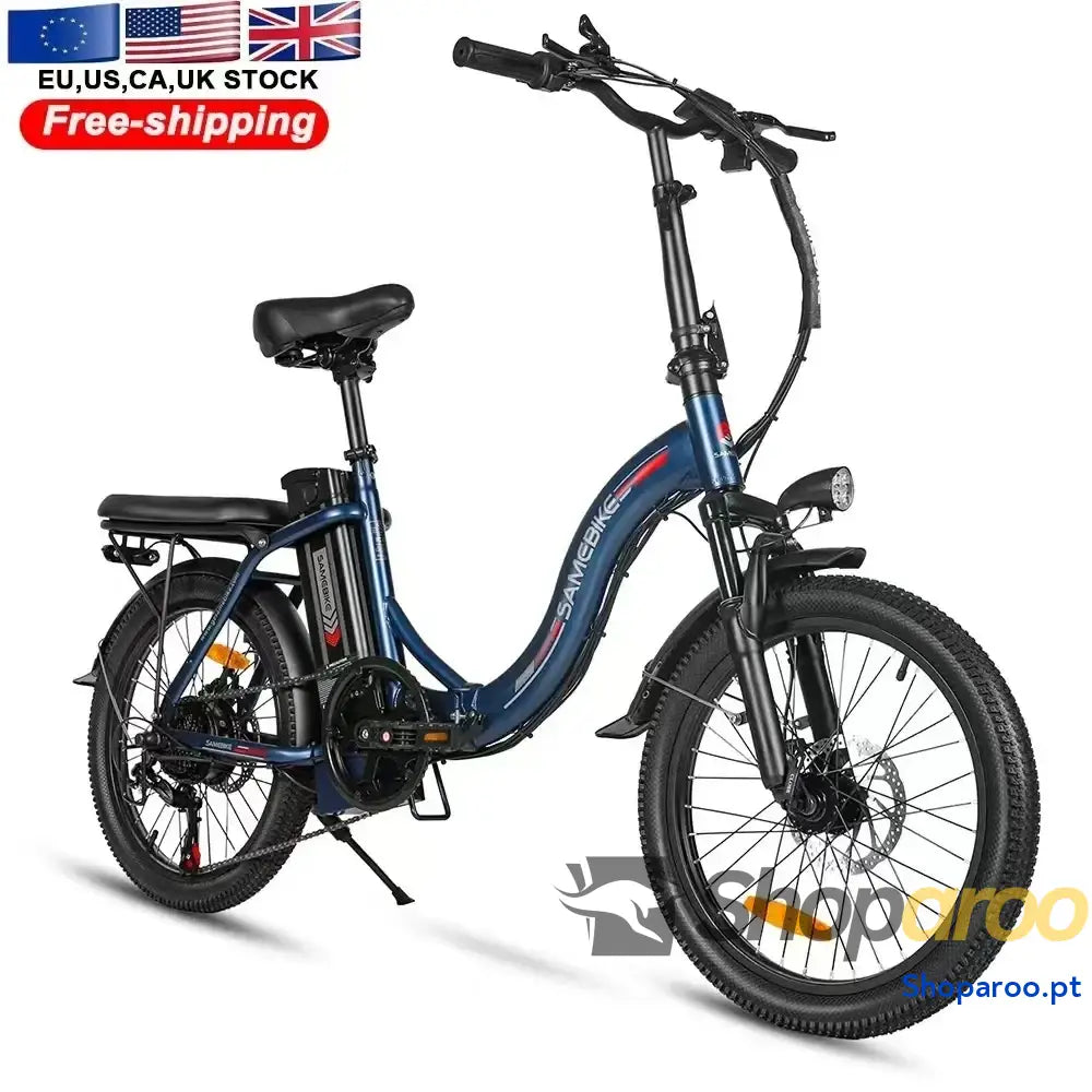 Bicicleta elétrica dobrável CY20 com motor 350W e bateria removível