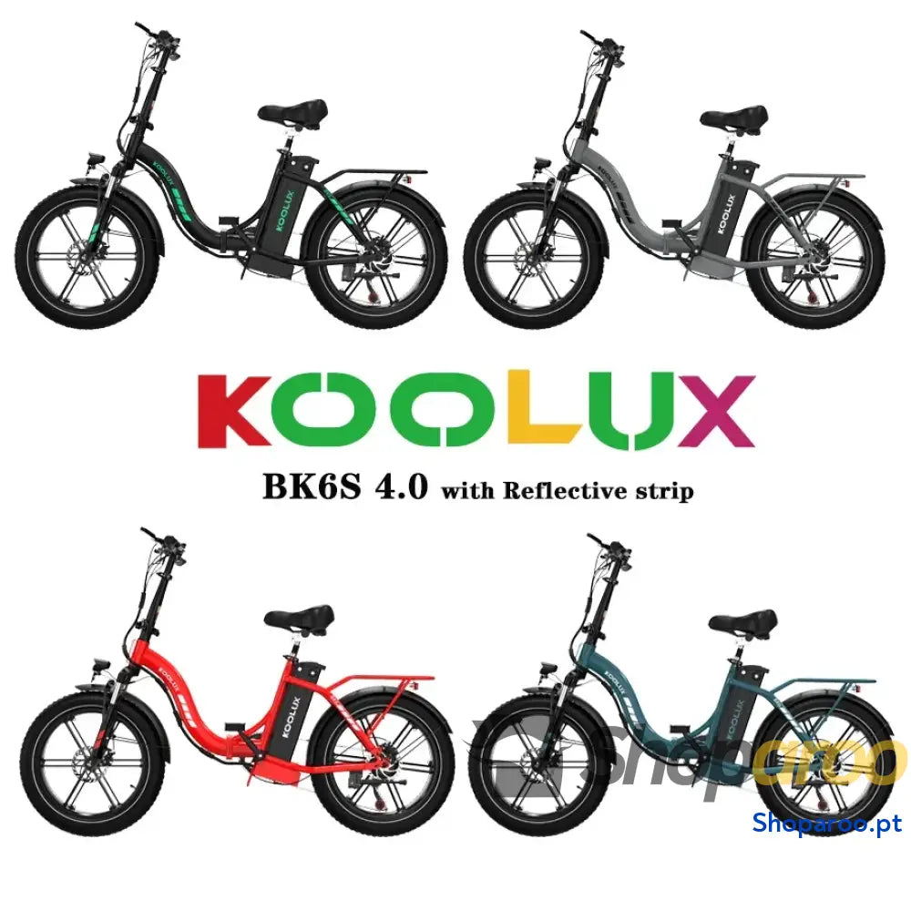 Bicicleta elétrica dobrável KOOLUX BK6S com pneus largos 750W 20x4.0