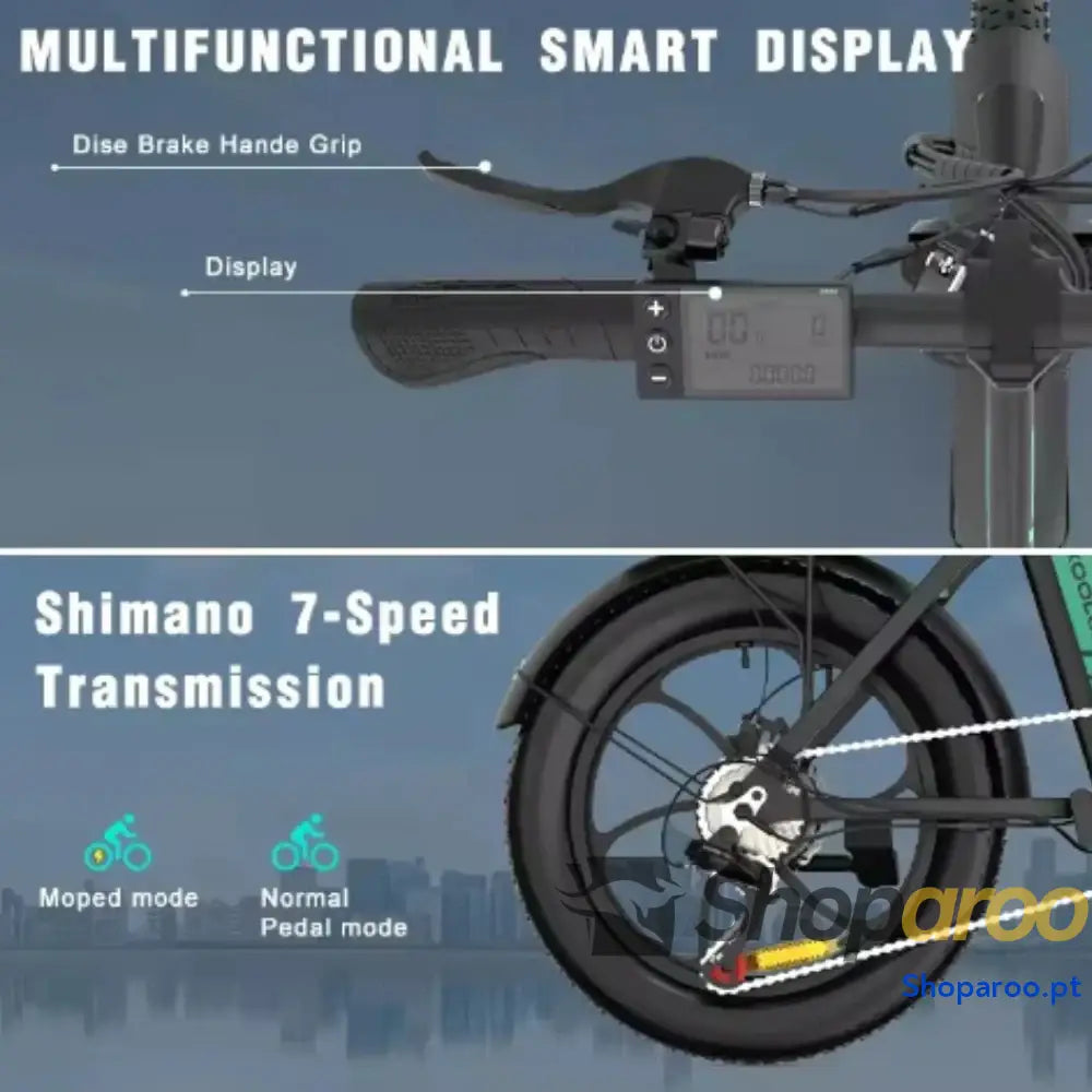 Bicicleta elétrica dobrável KOOLUX BK6S com pneus largos 750W 20x4.0