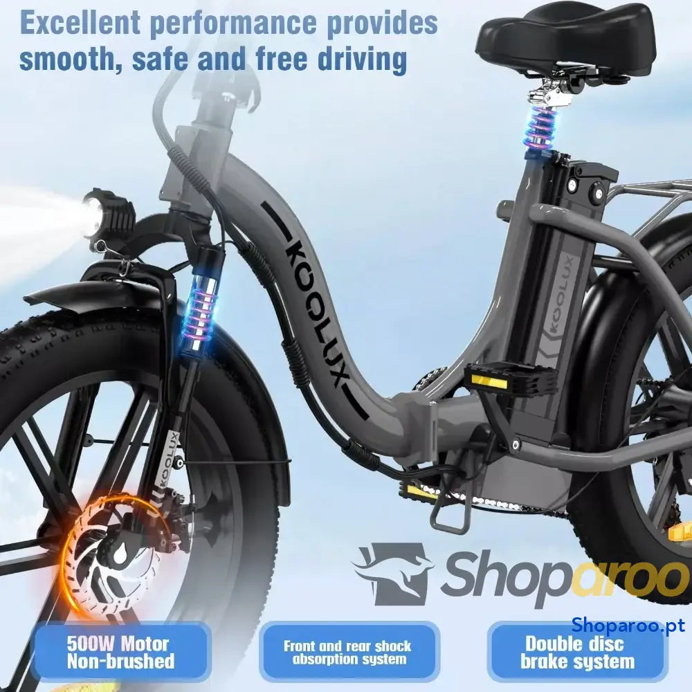 Bicicleta elétrica dobrável KOOLUX BK6S com pneus largos 750W 20x4.0
