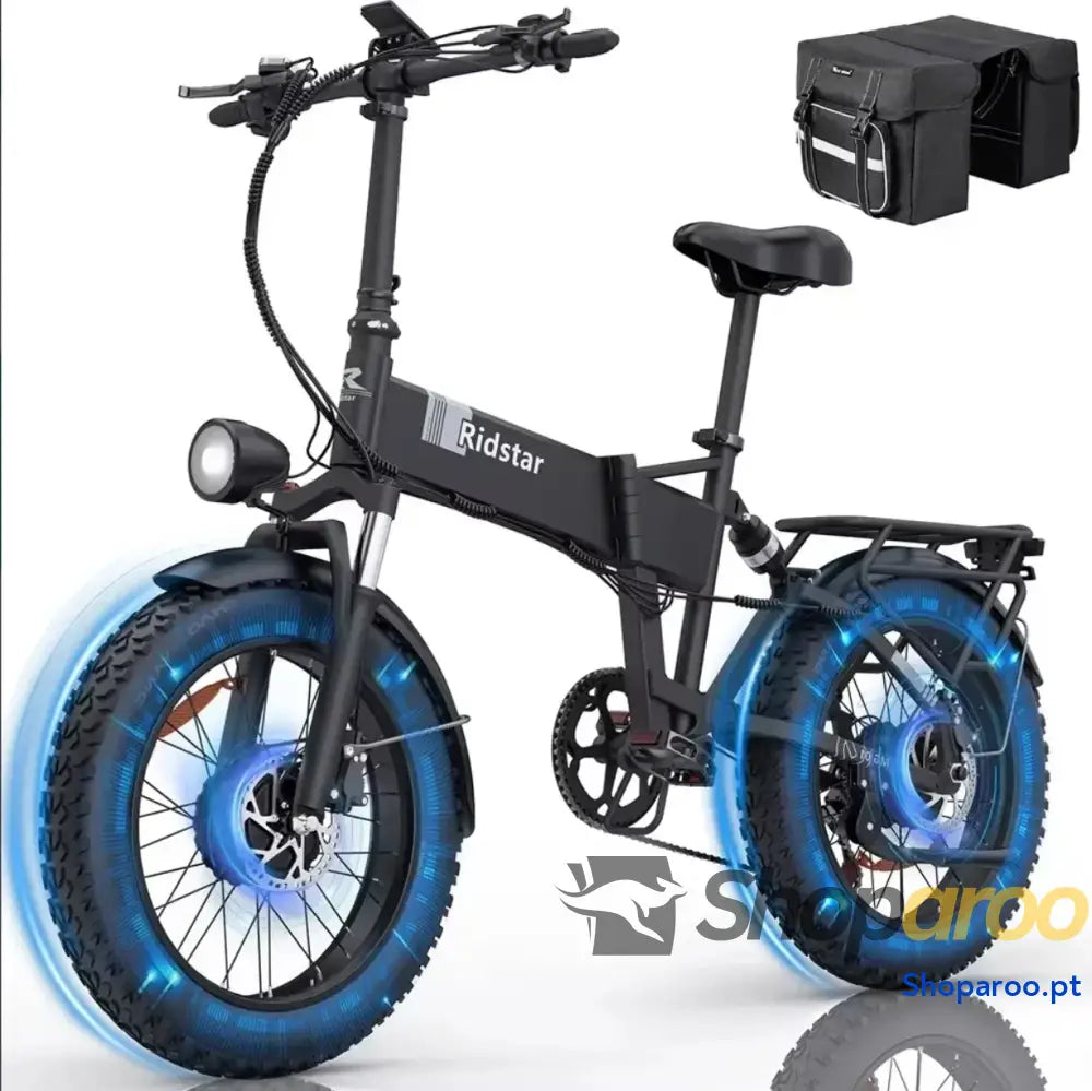 Bicicleta elétrica dobrável Ridstar H20 Pro 2000W pneu largo 20 polegadas