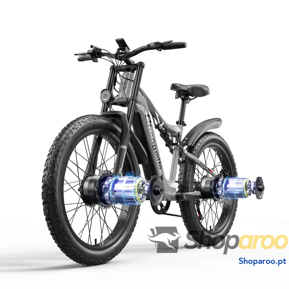 Bicicleta elétrica Shengmilo S600 2000W bateria 48V pneu largo