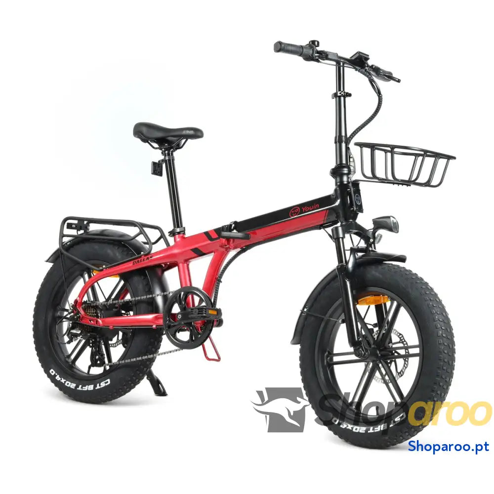 Bicicleta Elétrica Youin BK1650R DALLAS Preto Vermelho 250 W 20"
