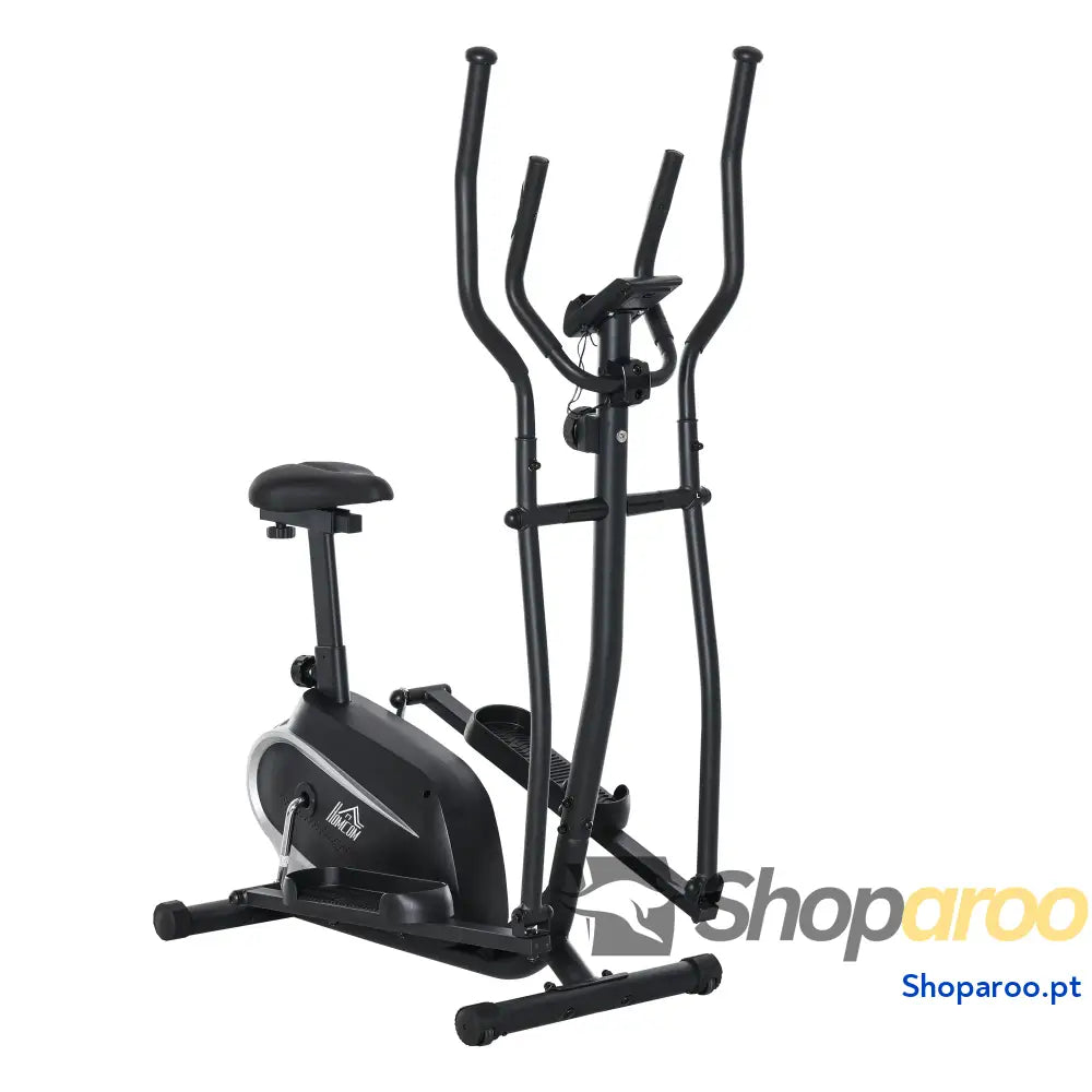 Bicicleta elíptica de fitness com Resistência Magnética Ajustável Tela LCD Sela Monitor Frequência Cardíaca e Volante 3