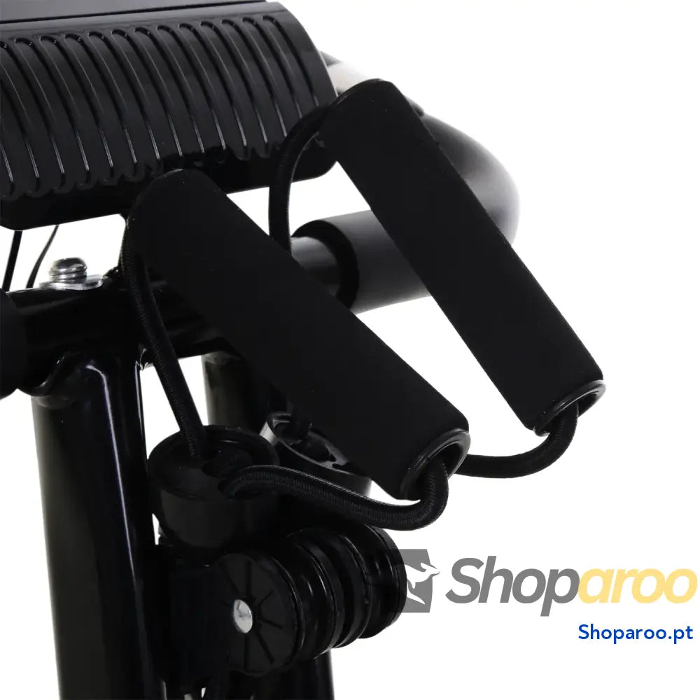Bicicleta Ergométrica Dobrável com Encosto e Faixa Elástica Preto