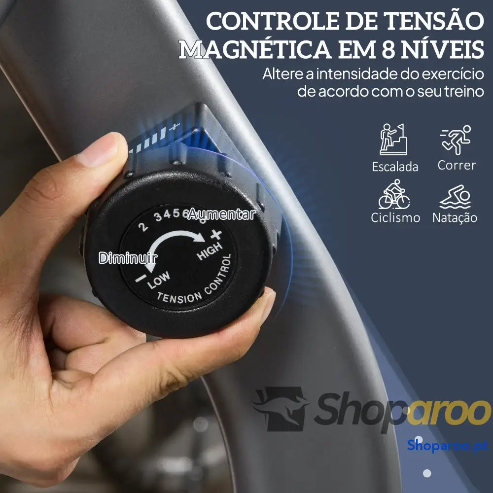 Bicicleta ergométrica reclinável com tela LCD e volante de 3 kg resistência magnética 8 níveis assento ajustável 121,5