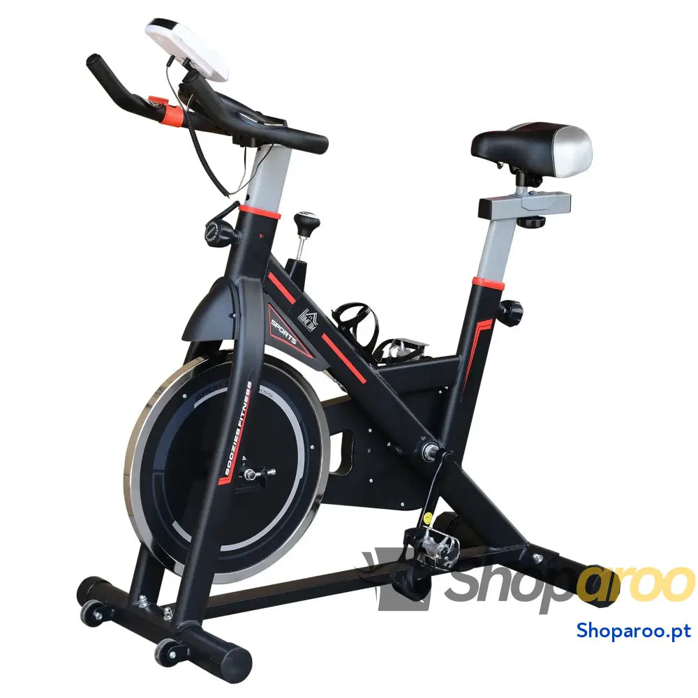 Bicicleta Estática com Ecrã LCD e Resistência Ajustável Preto