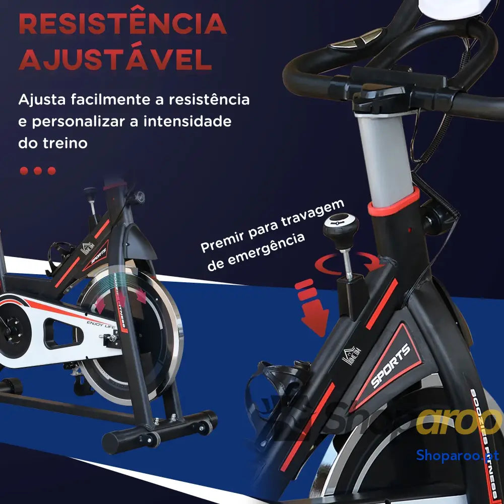 Bicicleta Estática com Ecrã LCD e Resistência Ajustável Preto