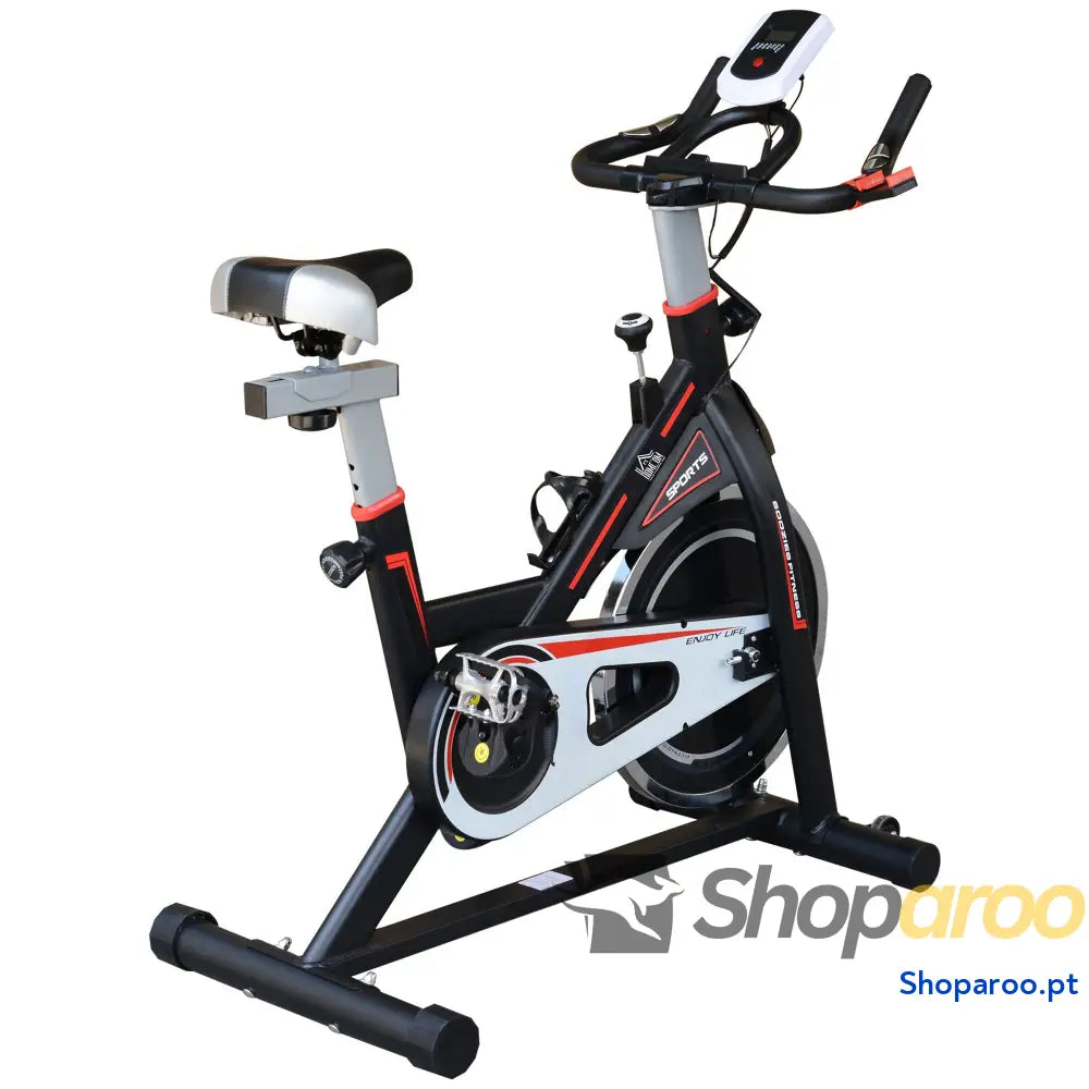 Bicicleta Estática com Ecrã LCD e Resistência Ajustável Preto