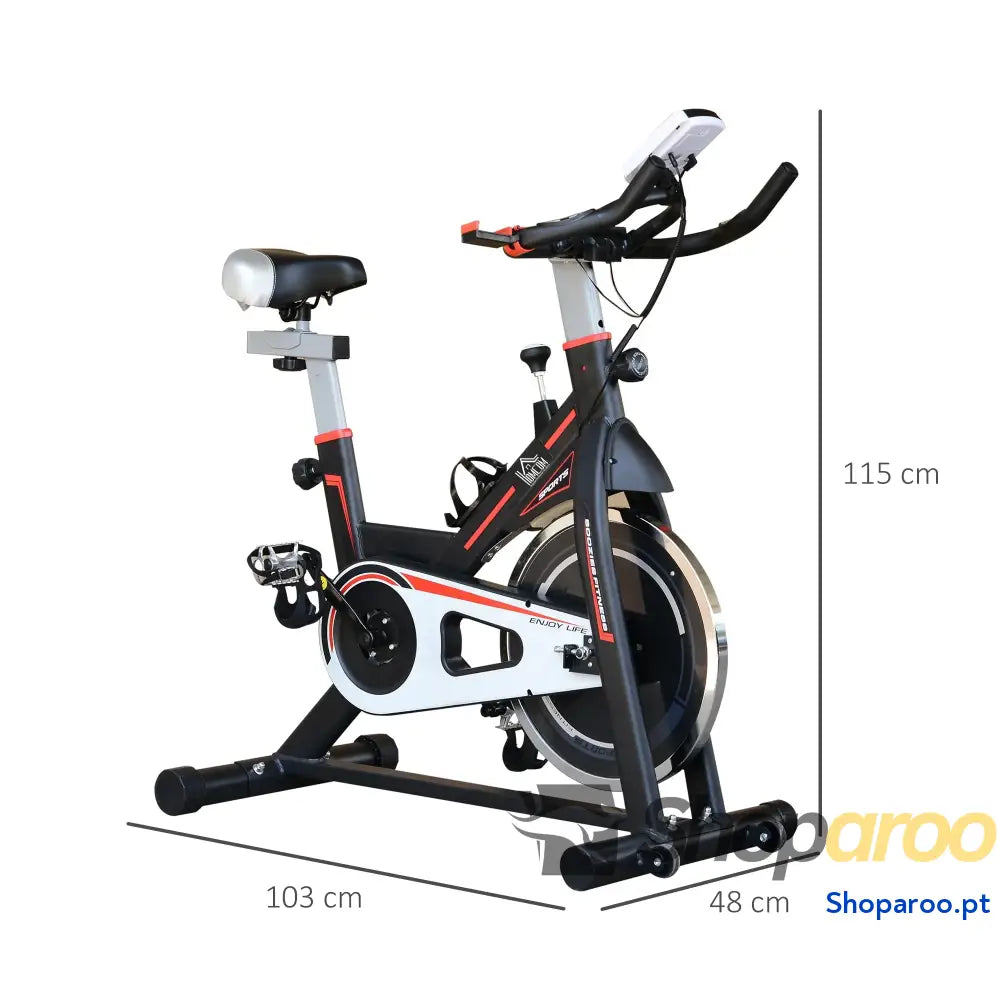 Bicicleta Estática com Ecrã LCD e Resistência Ajustável Preto