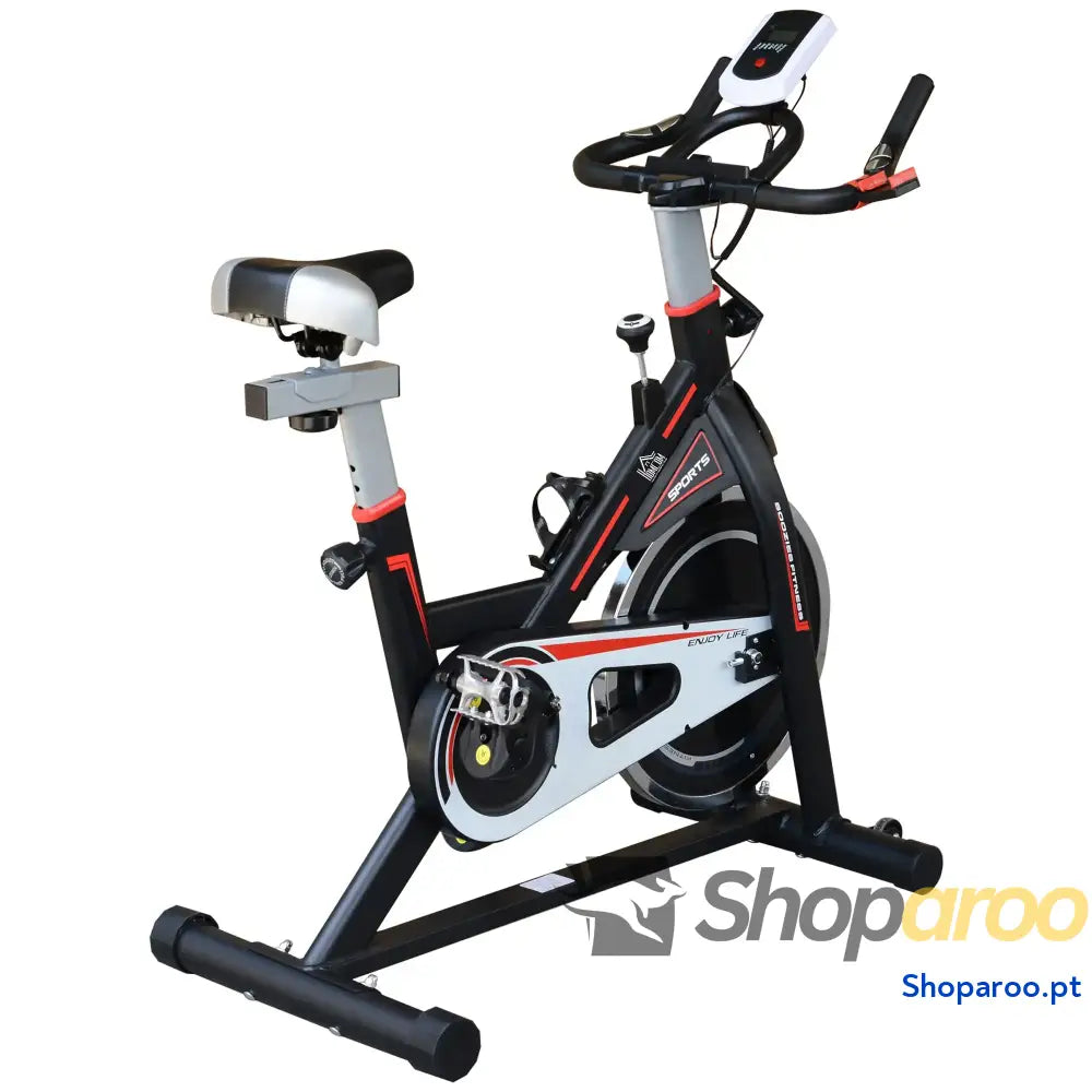 Bicicleta Estática com Ecrã LCD e Resistência Ajustável Preto