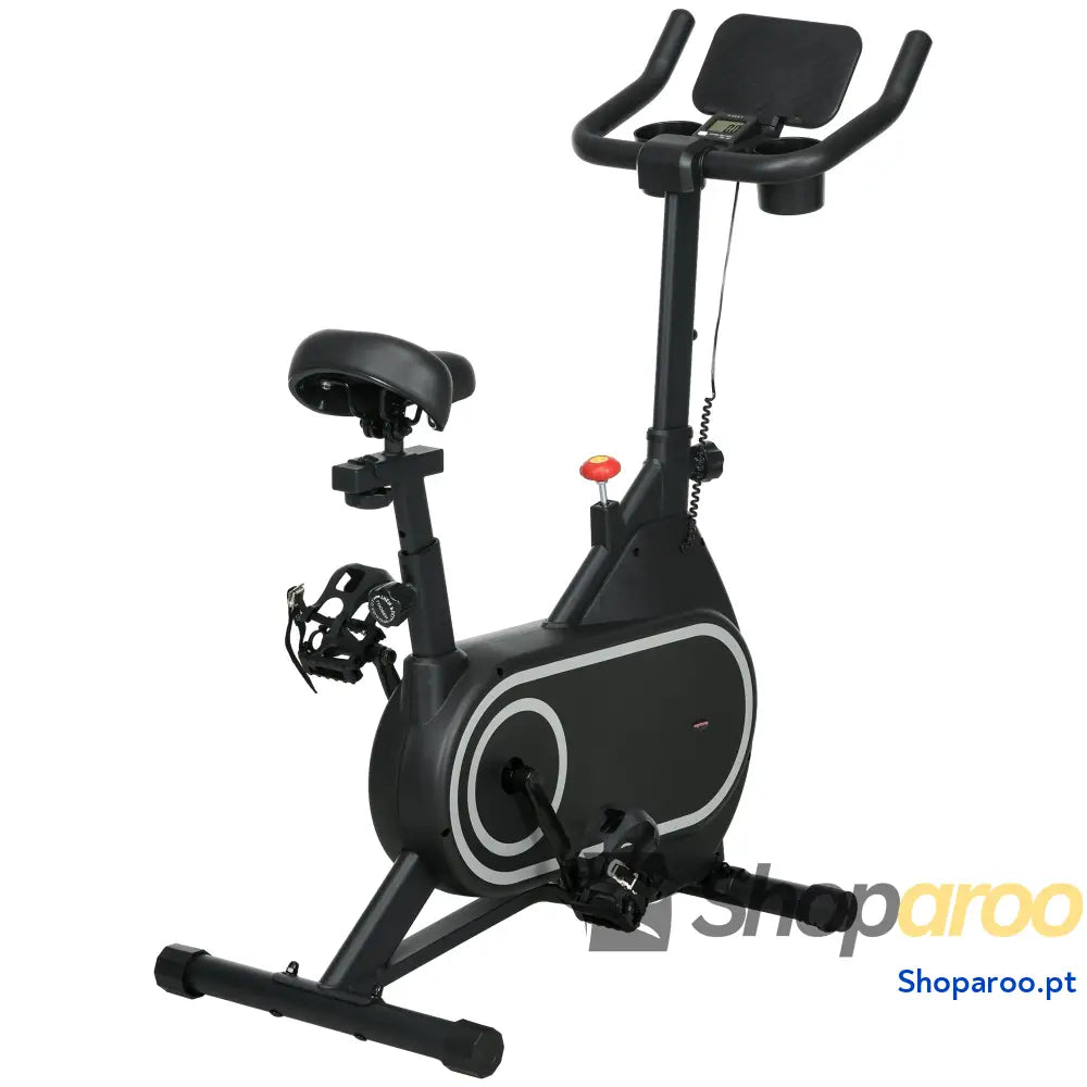 Bicicleta Estática com Resistência Ajustável e Ecrã LCD Preto