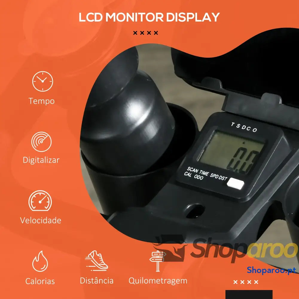 Bicicleta Estática com Resistência Ajustável e Ecrã LCD Preto