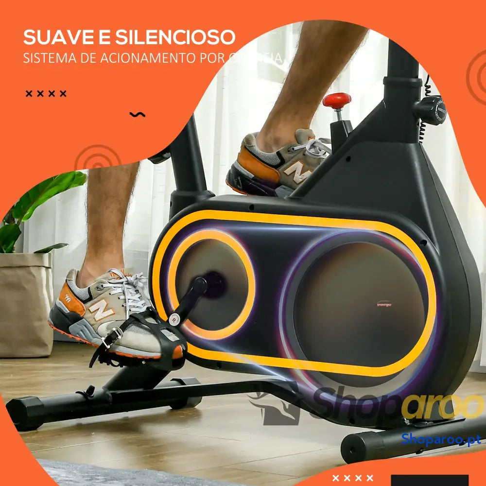 Bicicleta Estática com Resistência Ajustável e Ecrã LCD Preto