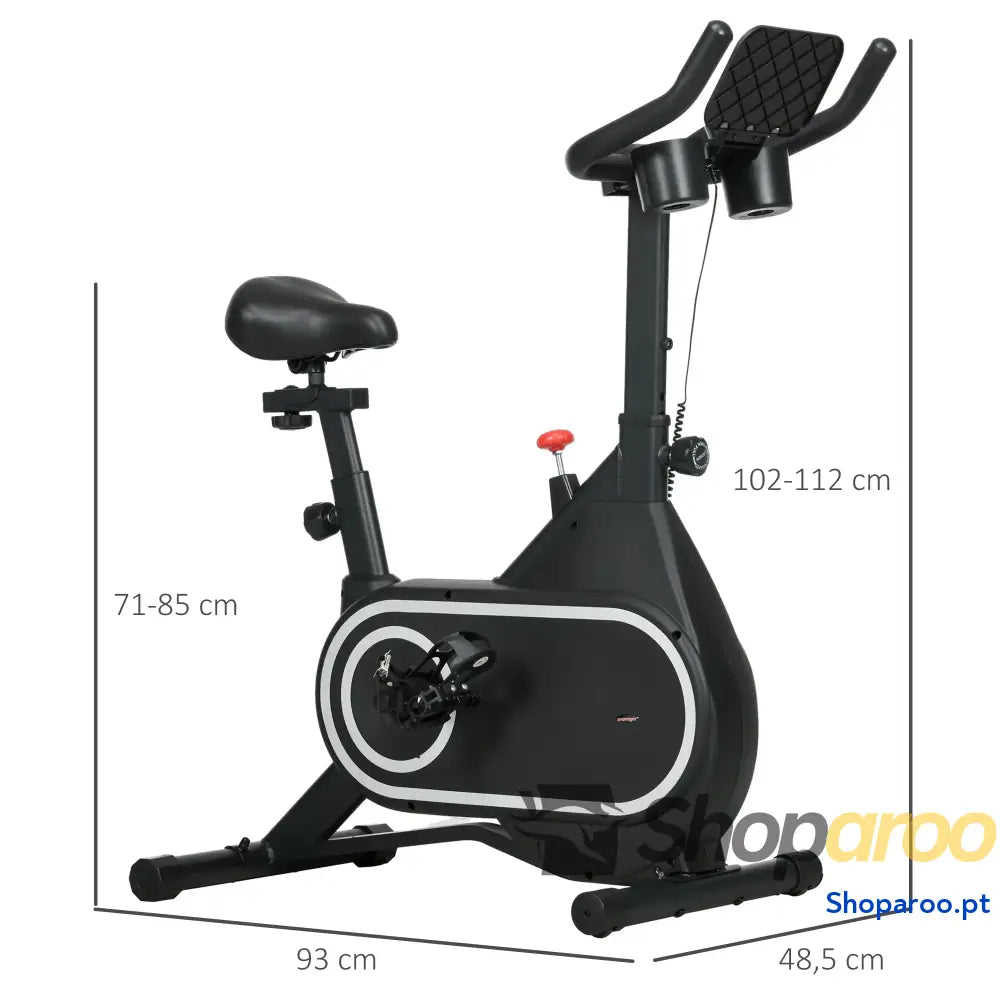 Bicicleta Estática com Resistência Ajustável e Ecrã LCD Preto