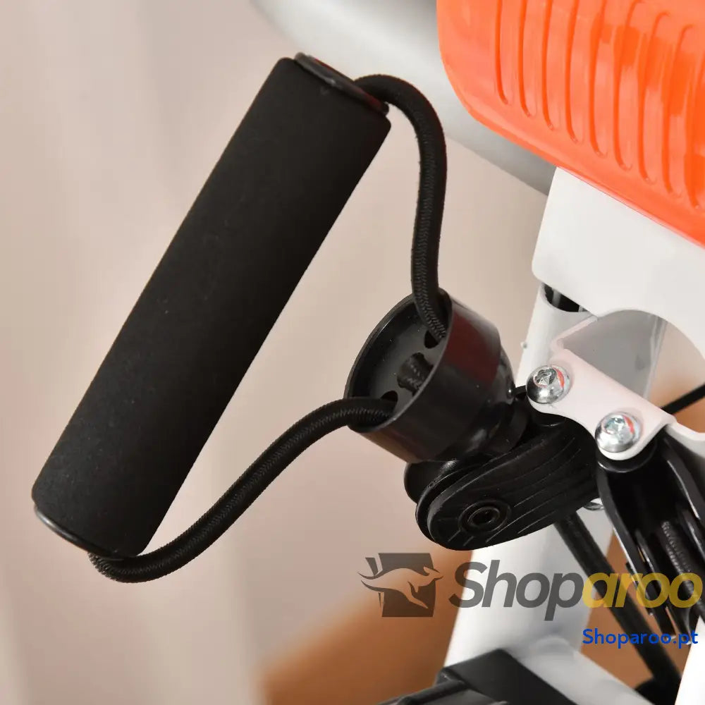 Bicicleta Estática Dobrável com Altura e Resistência Ajustáveis Tela LCD Assento Encosto 51x97x115cm Laranja