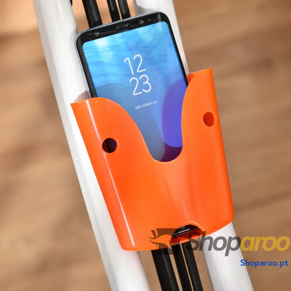 Bicicleta Estática Dobrável com Altura e Resistência Ajustáveis Tela LCD Assento Encosto 51x97x115cm Laranja