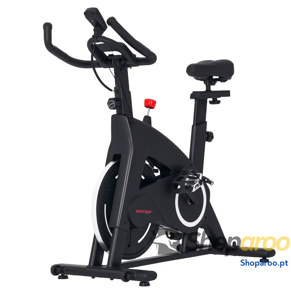 Bicicleta Estática Fitness com Volante de 15 kg e Ecrã LED Preto