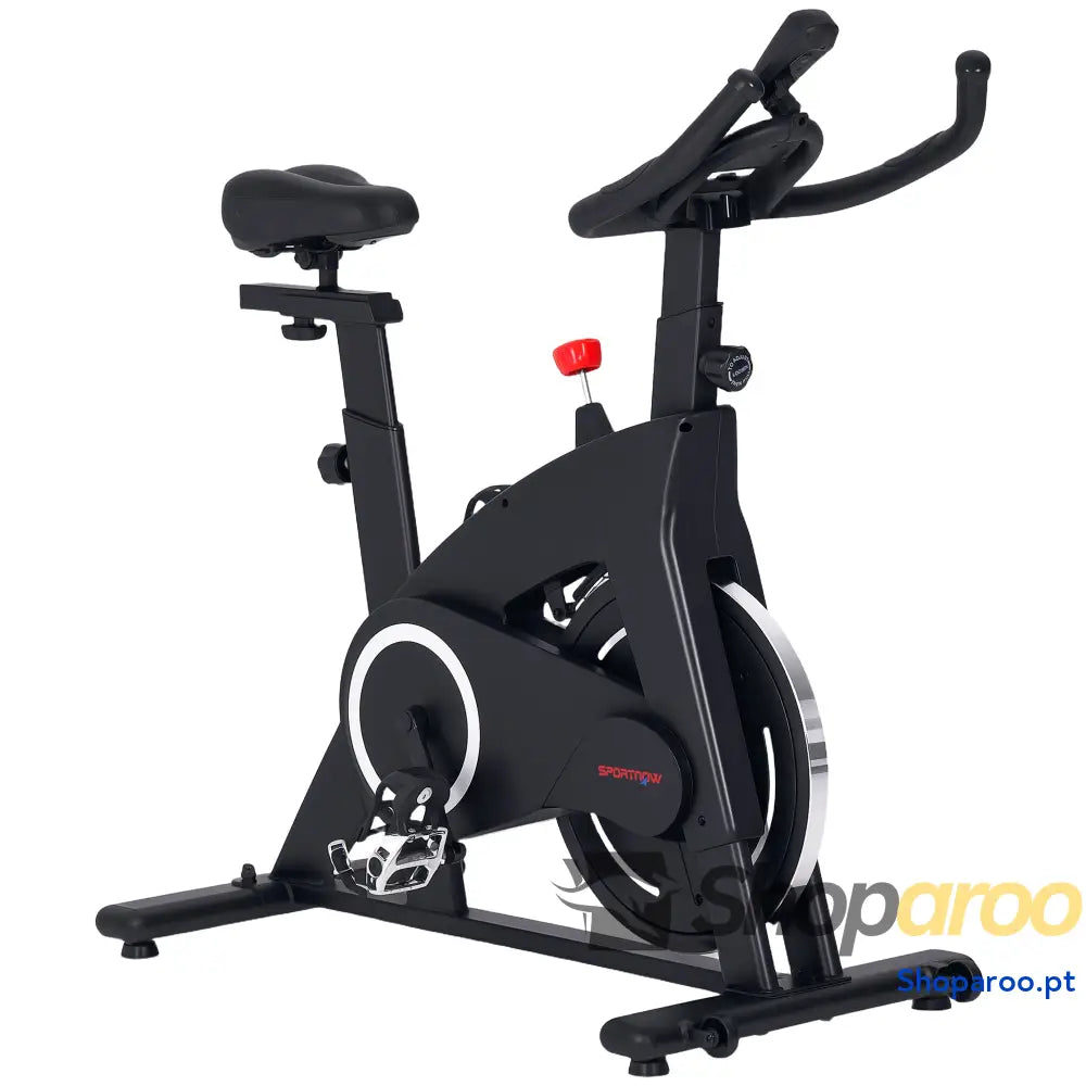 Bicicleta Estática Fitness com Volante de 15 kg e Ecrã LED Preto