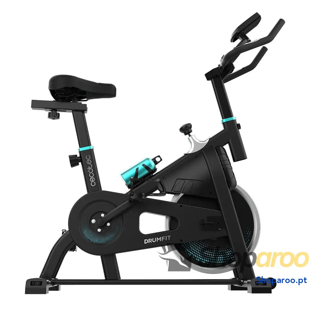 Bicicleta estática Indoor DrumFit volante de inércia 6 a 13 kg resistência manual monitor LCD pulsómetro suporte