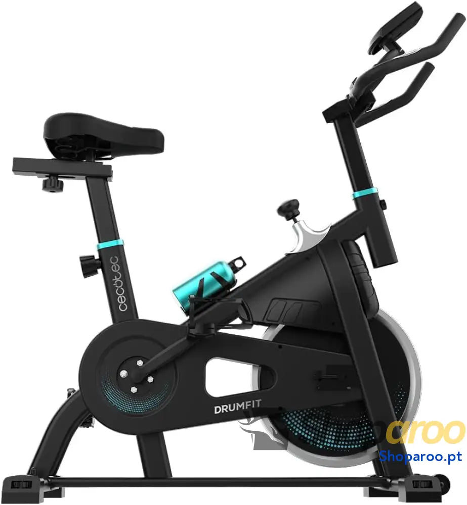 Bicicleta estática Indoor DrumFit volante de inércia 6 a 13 kg resistência manual monitor LCD pulsómetro suporte