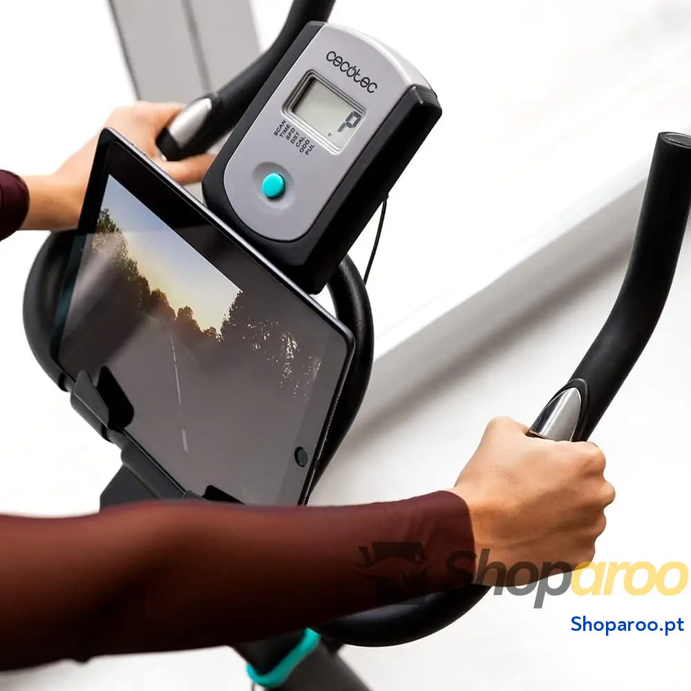 Bicicleta estática Indoor DrumFit volante de inércia 6 a 13 kg resistência manual monitor LCD pulsómetro suporte