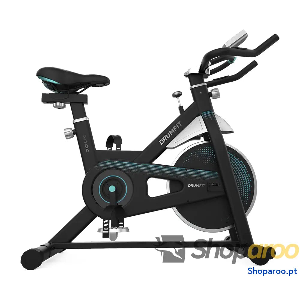 Bicicleta estática Indoor DrumFit volante de inércia 6 a 13 kg resistência manual monitor LCD pulsómetro suporte