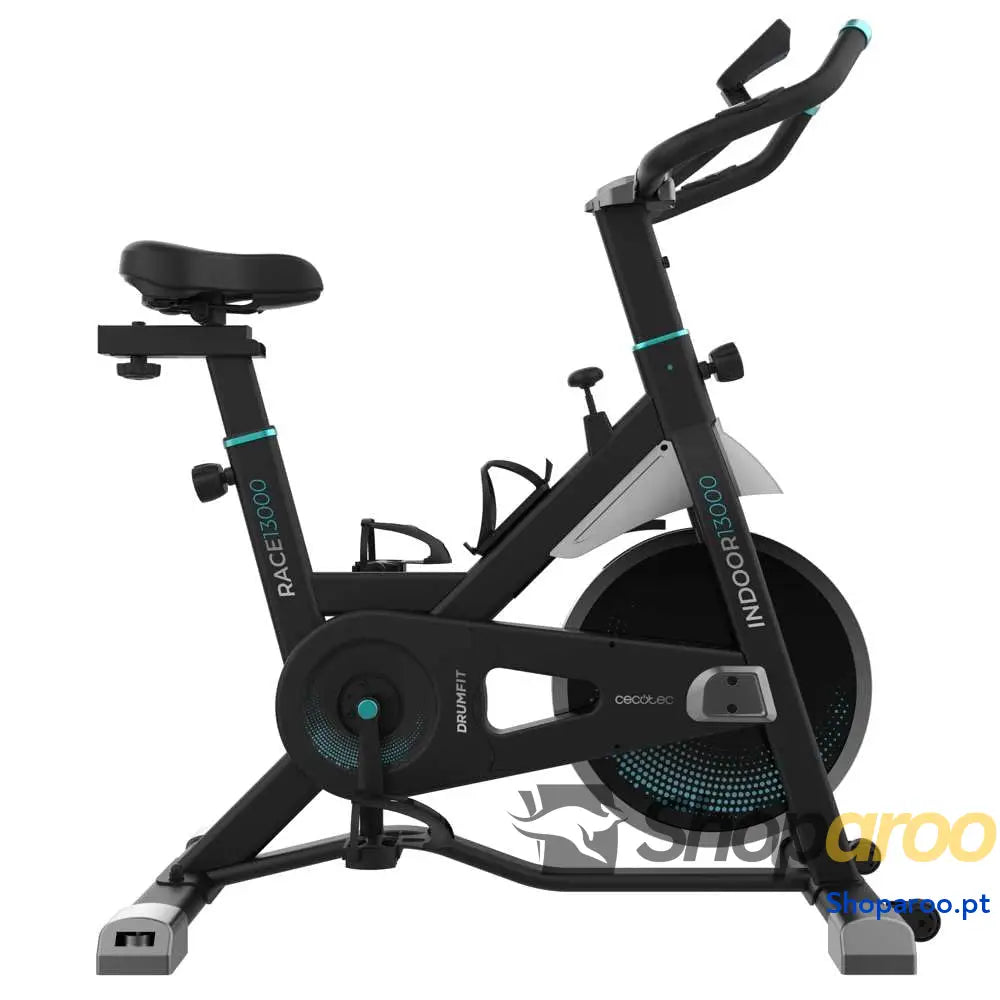 Bicicleta estática Indoor DrumFit volante de inércia 6 a 13 kg resistência manual monitor LCD pulsómetro suporte