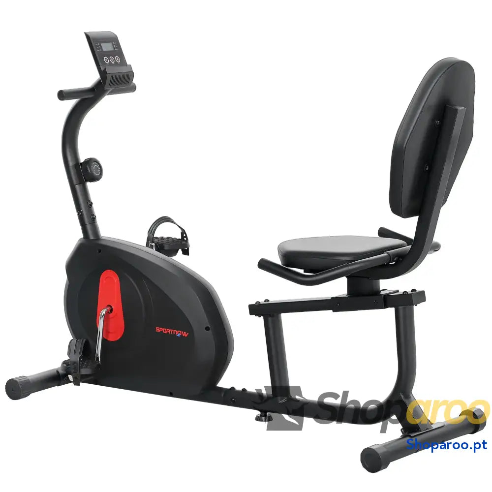 Bicicleta Estática Silenciosa de 8 Níveis Resistência Magnética com Assento Ajustável Ecrã LCD 103 139x61x100,5 cm Preto