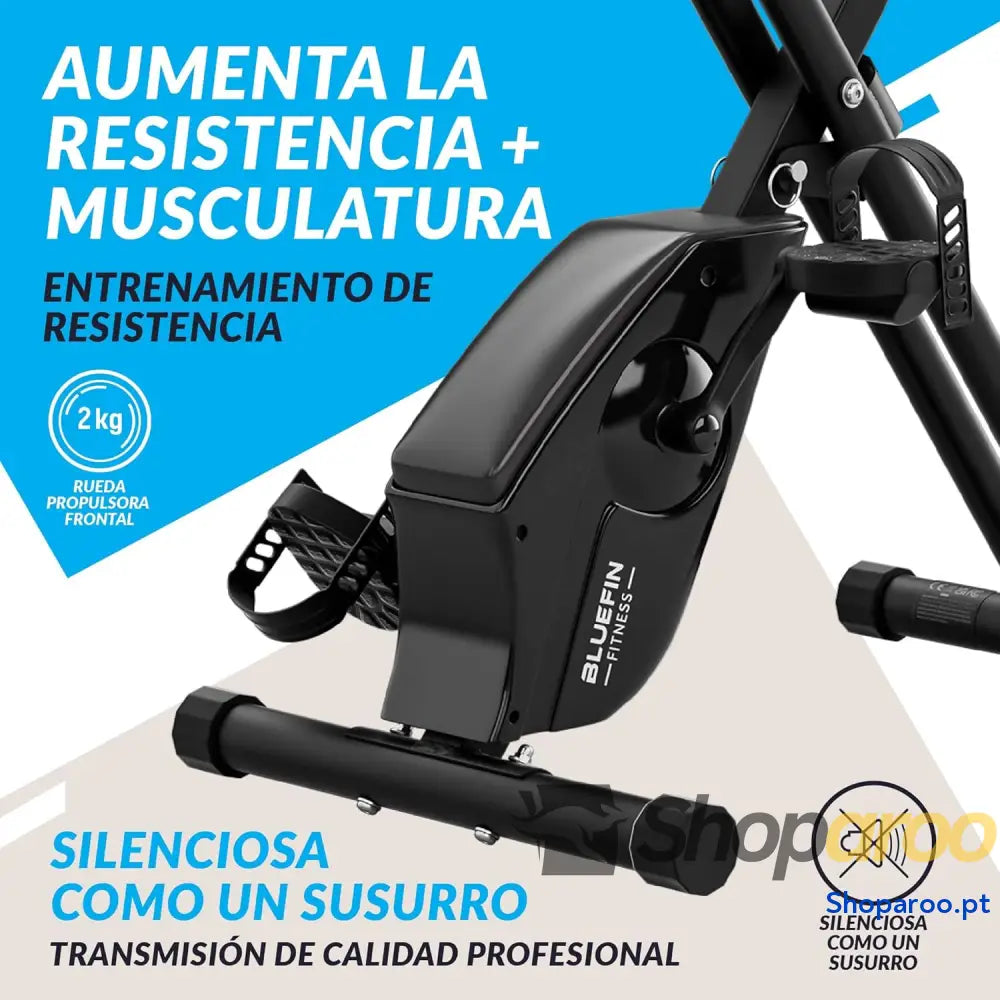 Bicicleta estática Tour Lite Bluefin Fitness bicicleta para casa fitness em Kinomap dobrável de resistência magnética
