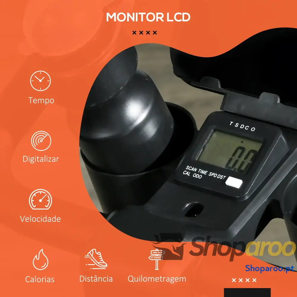 Bicicleta Estática Vermelha com Ecrã LCD e Resistência Ajustável