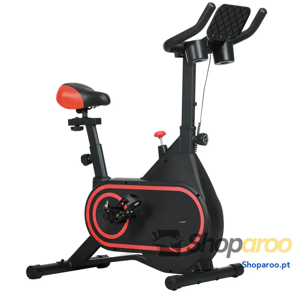 Bicicleta Estática Vermelha com Ecrã LCD e Resistência Ajustável