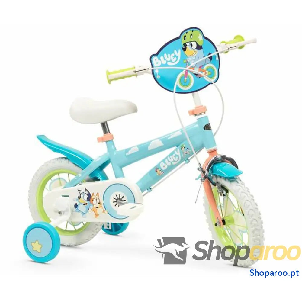Bicicleta Infantil Bluey 12" Azul Verde