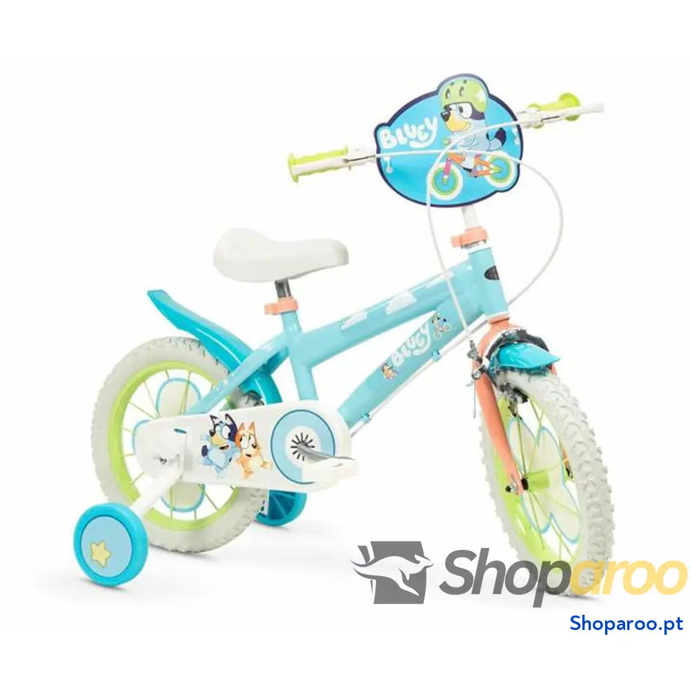 Bicicleta Infantil Bluey 14" Azul Verde