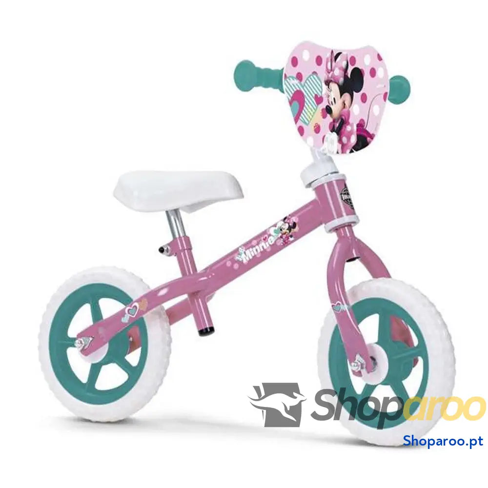 Bicicleta Infantil Minnie Mouse 10’’ Sem Pedais Cor de Rosa