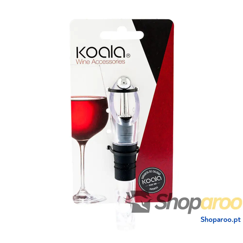 Bico para Vinho Koala Bodega Transparente Metal Antigotejamento