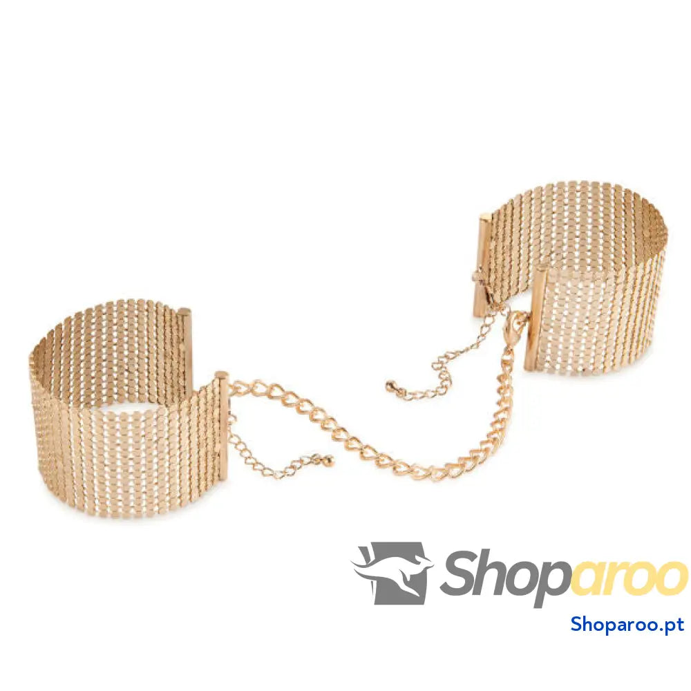 BIJOUX - DÉSIR MÉTALLIQUE ALGEMAS DE MALHA DE METAL DOURADO