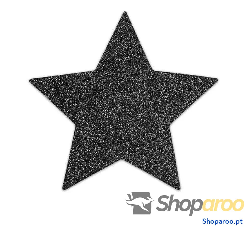 BIJOUX - INDISCRETS BLACK STAR FLASH NIPPLE CAPS