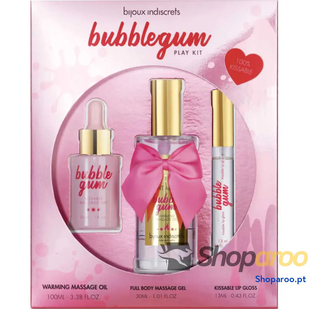 BIJOUX - INDISCRETS KIT BUBBLEGUM PLAY COM ÓLEO GEL E LIP GLOSS
