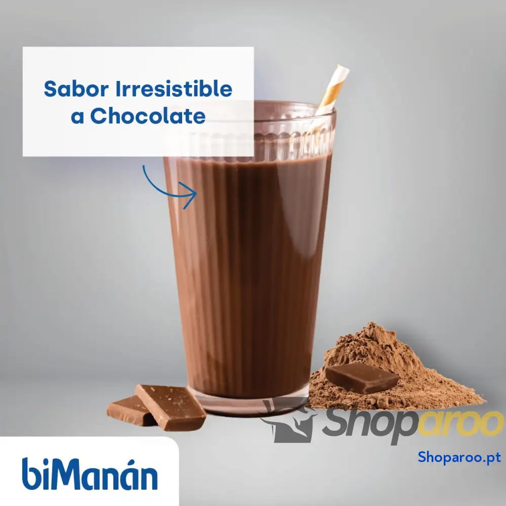 BIMANÁN Batido de proteína sabor chocolate 52% por porção ajuda a tonificar e aumentar massa muscular 360 g 12 Rações