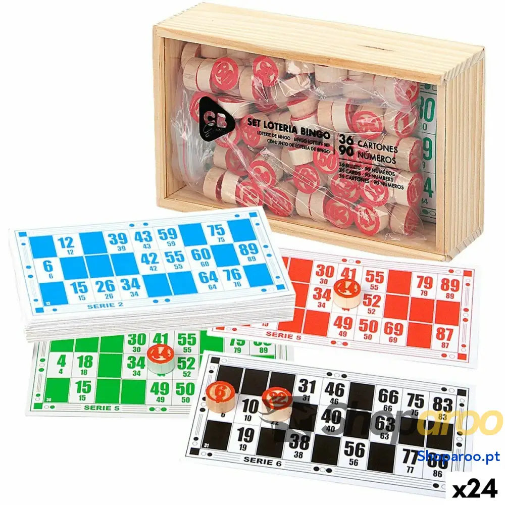 Bingo CB Games Madeira Papel Plástico (24 Unidades)