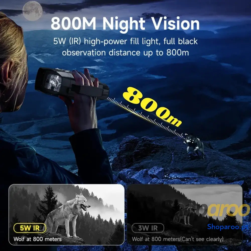 Binóculos de Visão Noturna 10X Óculos Infravermelhos Térmicos 4K