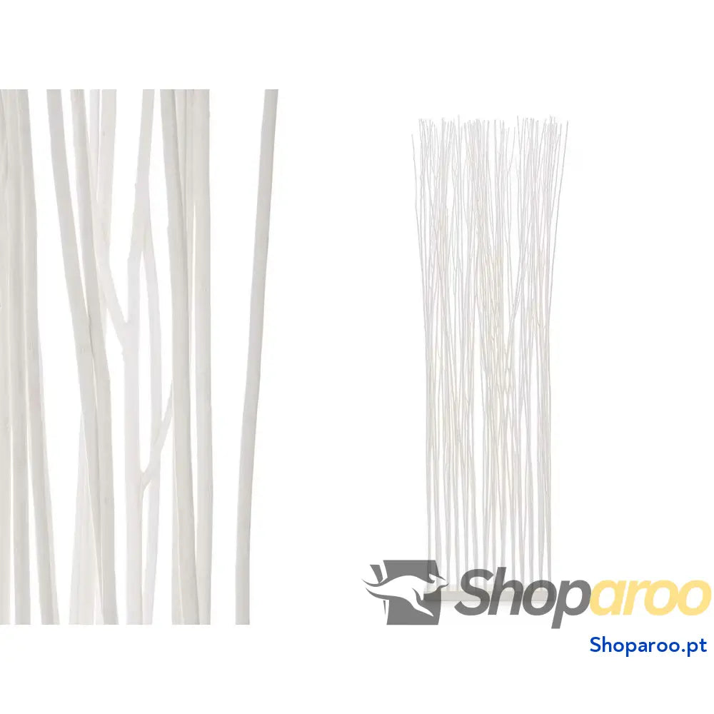 Biombo Varas Branco Madeira de salgueiro 50 x 185 12 cm