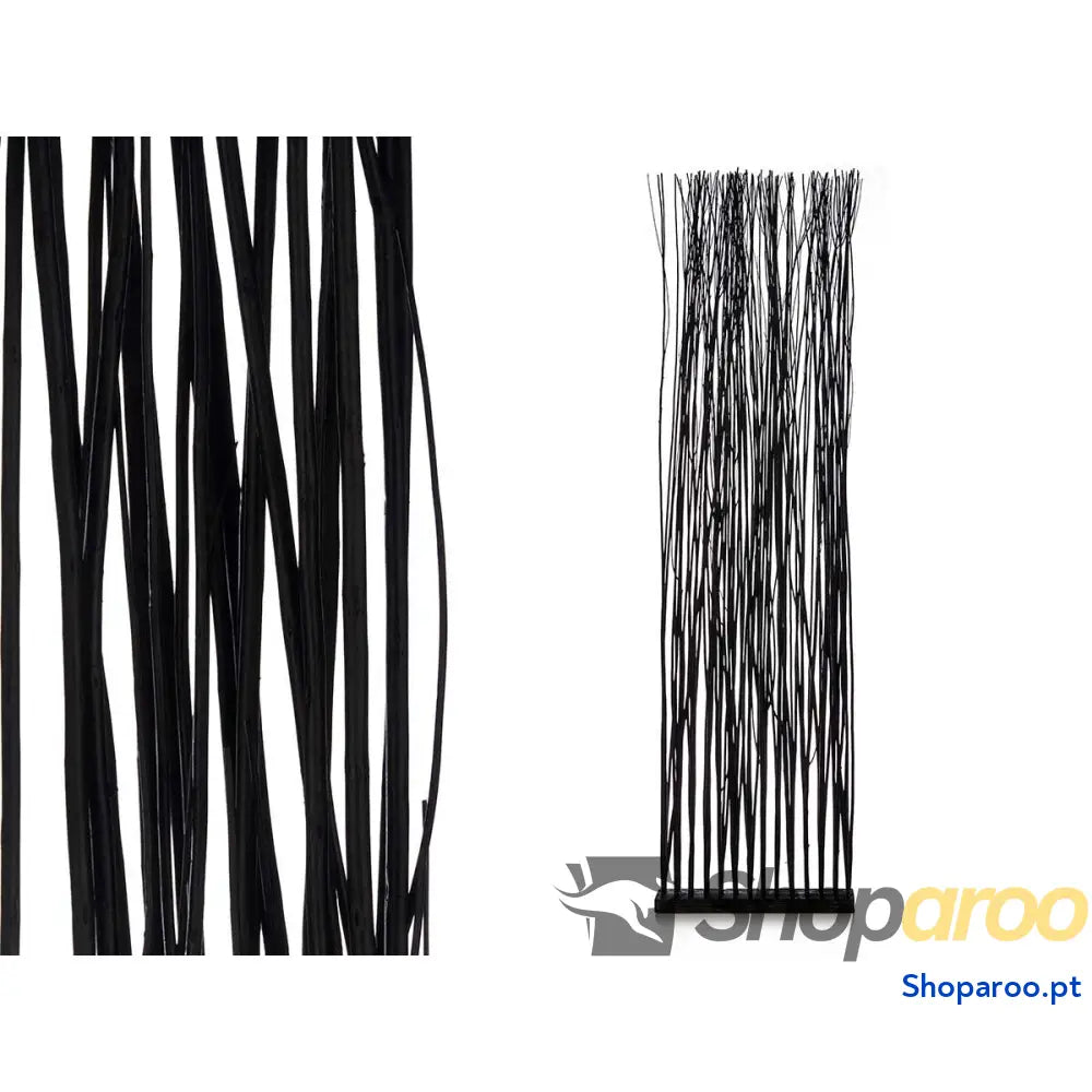 Biombo Varas Preto Madeira de salgueiro 50 x 185 12 cm