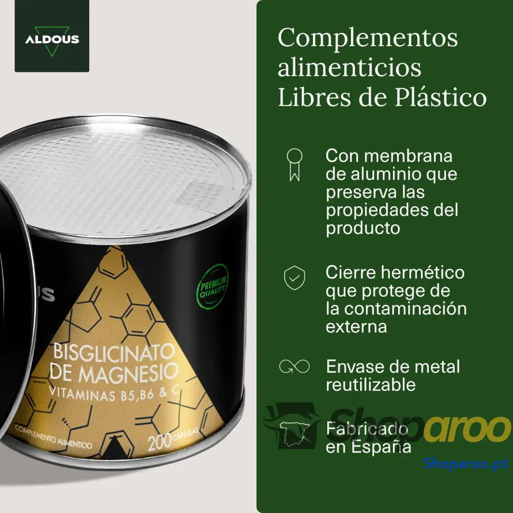 Bisglicinato de magnésio 200 cápsulas vitamina C B6 B5 alta biodisponibilidade vitaminas para o cansaço e fadiga ossos