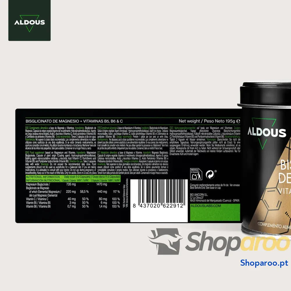 Bisglicinato de magnésio 200 cápsulas vitamina C B6 B5 alta biodisponibilidade vitaminas para o cansaço e fadiga ossos